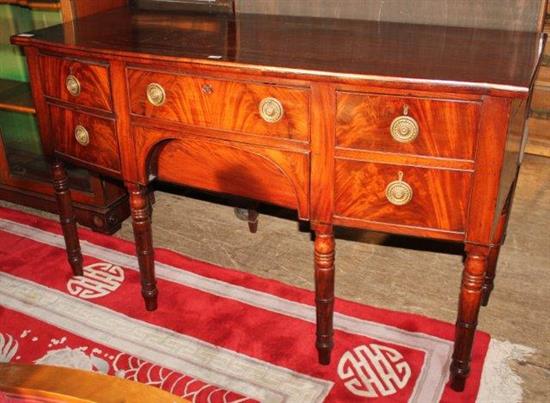 Late Regency mahogany bow fronted sideboard